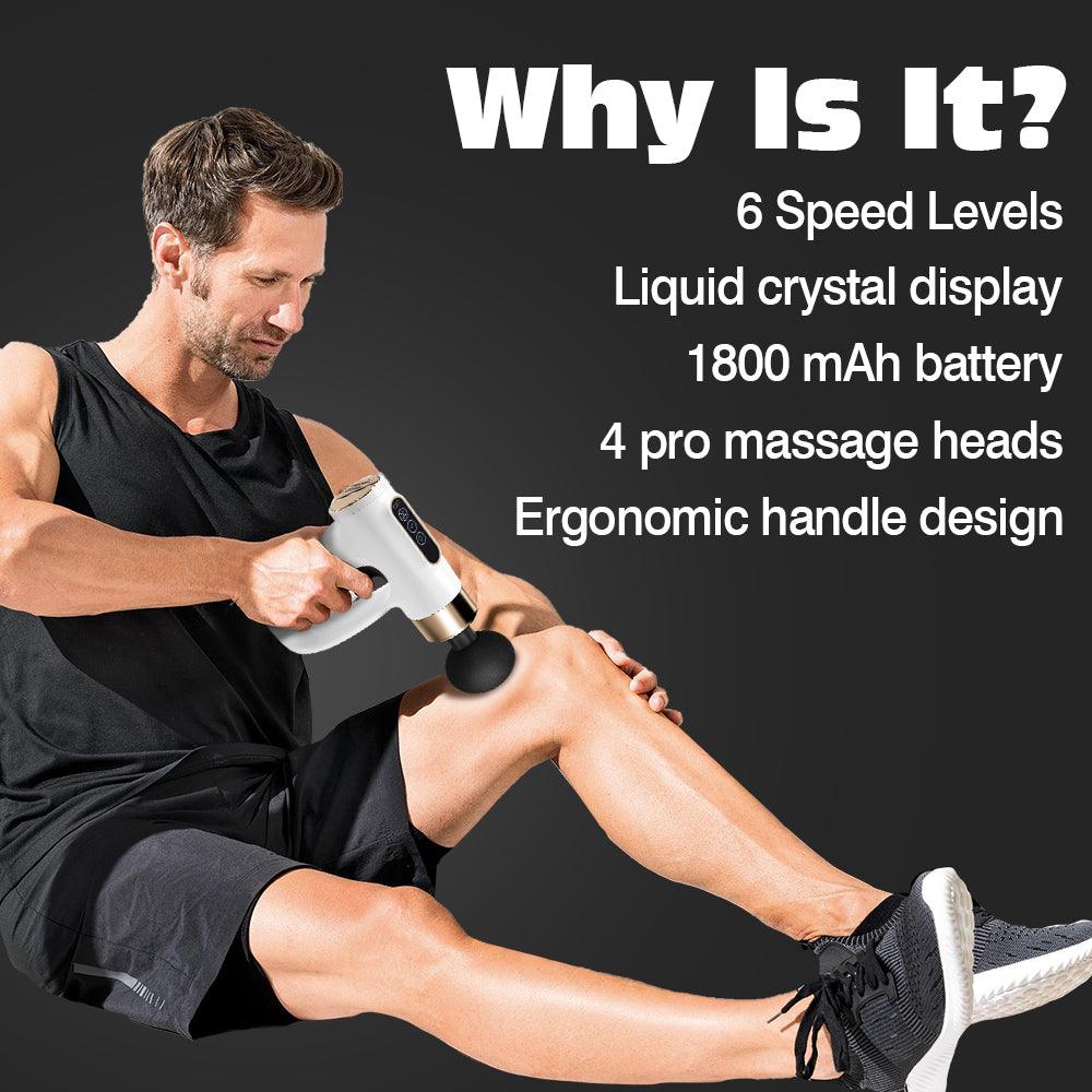 FIVALI Hot Compress Handheld Massage Gun Heating Muscle Shock Relaxation, 12 Speeds & 3 Adjustable Temperatures - Abeget